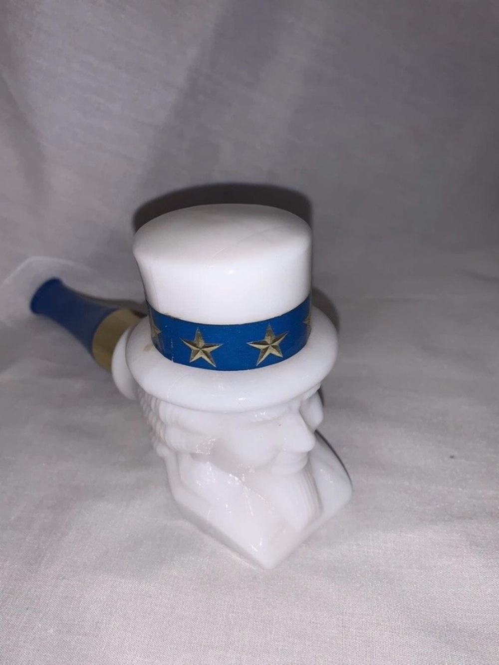 White and Blue Decorative hat Star Trim bottle